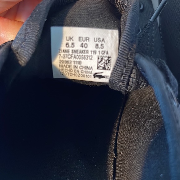 Lacoste 'ziane' sneakers sz8.5 - Picture 5 of 6